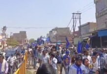 सासनी में डॉ0 भीमराव अंबेडकर की जयंती के अवसर पर निकाली गई भव्य प्रभात फेरी