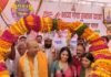 सिकंदराराऊ से 100 बसों में रवाना हुए हज़ारों श्रद्धालू,51 वी भव्य गंगा स्नान यात्रा का हुआ शुभारंभ
