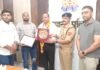 पुलिस विभाग के चार कर्मचारियों को उनकी सेवानिवृत्त होने पर दी गई भावभीनी विदाई