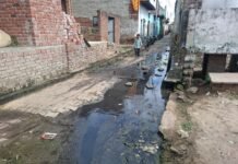 सासनी के गांव नया नगला में जलभराव और गंदगी से ग्रामीण परेशान, बच्चों औऱ बुजुर्गों का निकलना दुश्वार